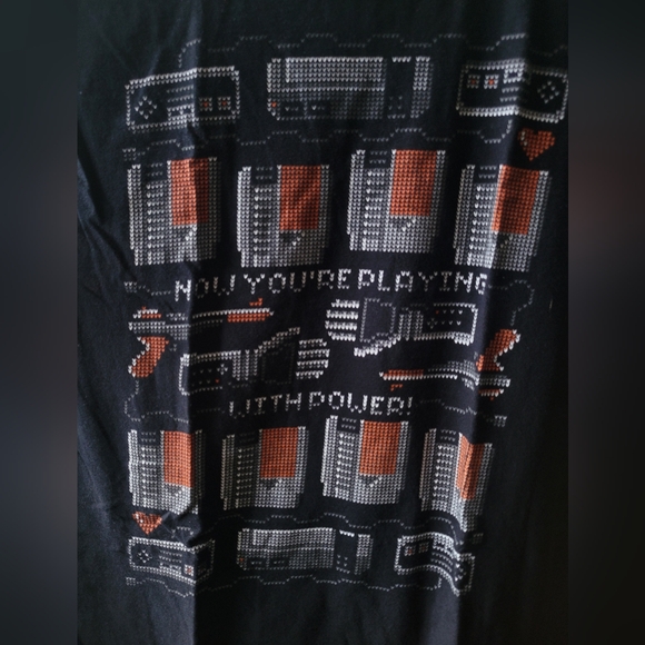 "Now you're playing with power" black medium-sized Gildan Graphic Tee - Picture 3 of 3